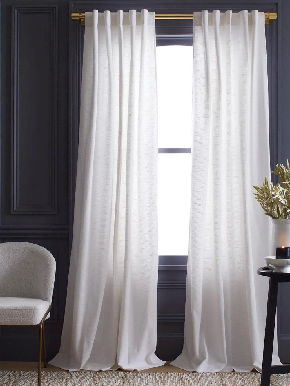 NWOT Quince White Linen Curtain Single Panel